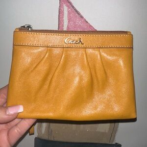 Coach 🧡 Mustard Leather Wristlet 1941